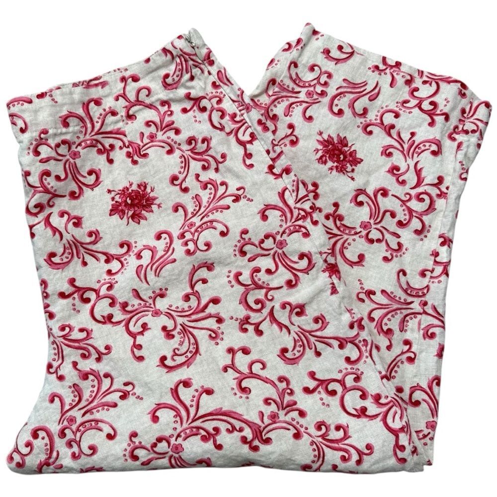 |EUC| TALBOTS Linen Paisley Cropped Chinos